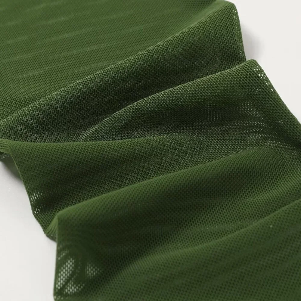 Women's Tulle Dark Green Long Stretchy Gloves Halloween Party Wedding Costume